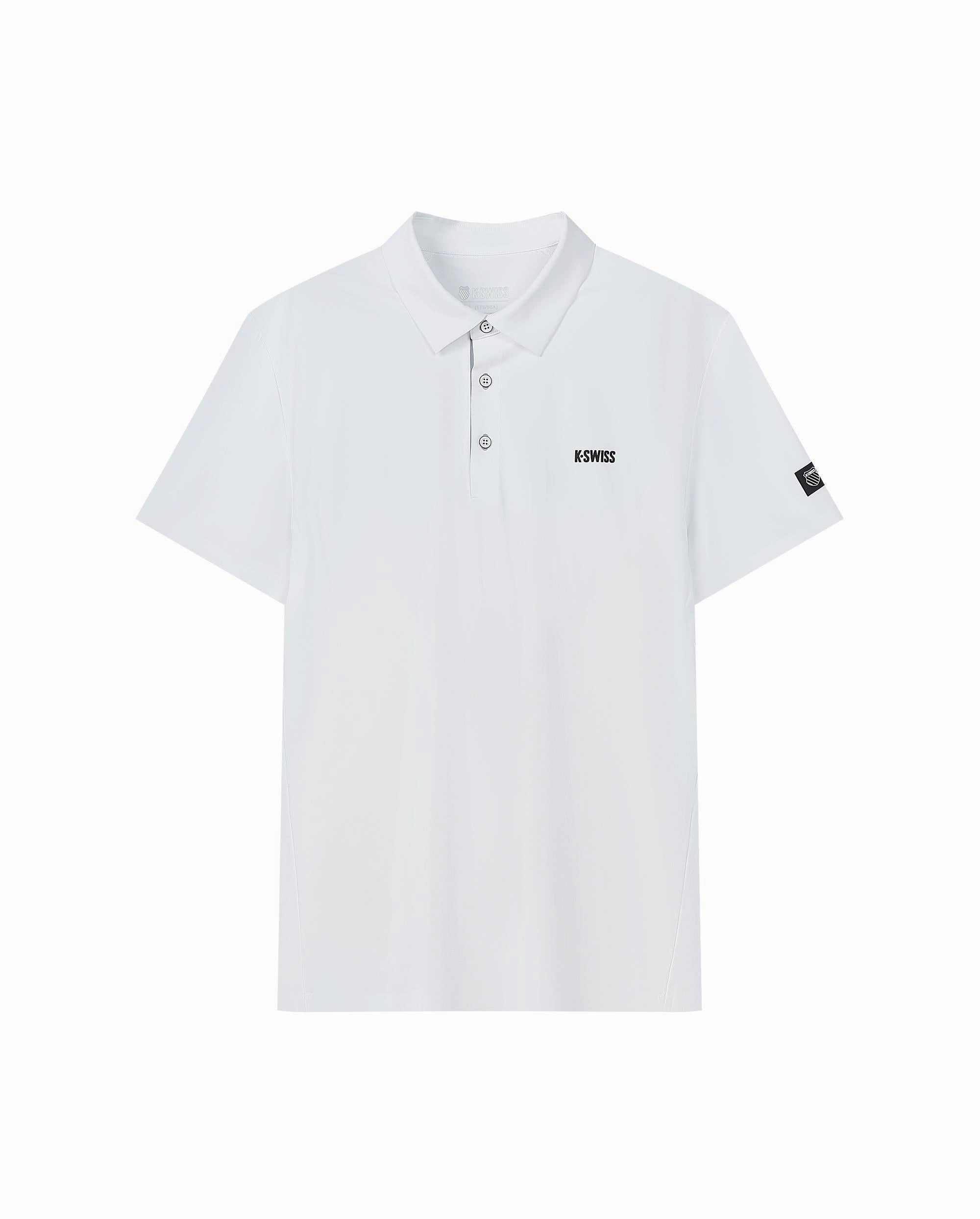 1010020-101 | MEN'S K-SWISS LOGO POLO SHIRT | WHITE/WHITE