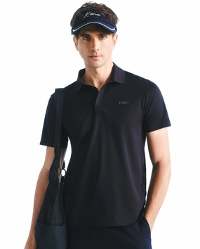 1011634-008 | MEN'S K-SWISS LOGO MIRCO-FLEECE POLO SHIRT | BLACK