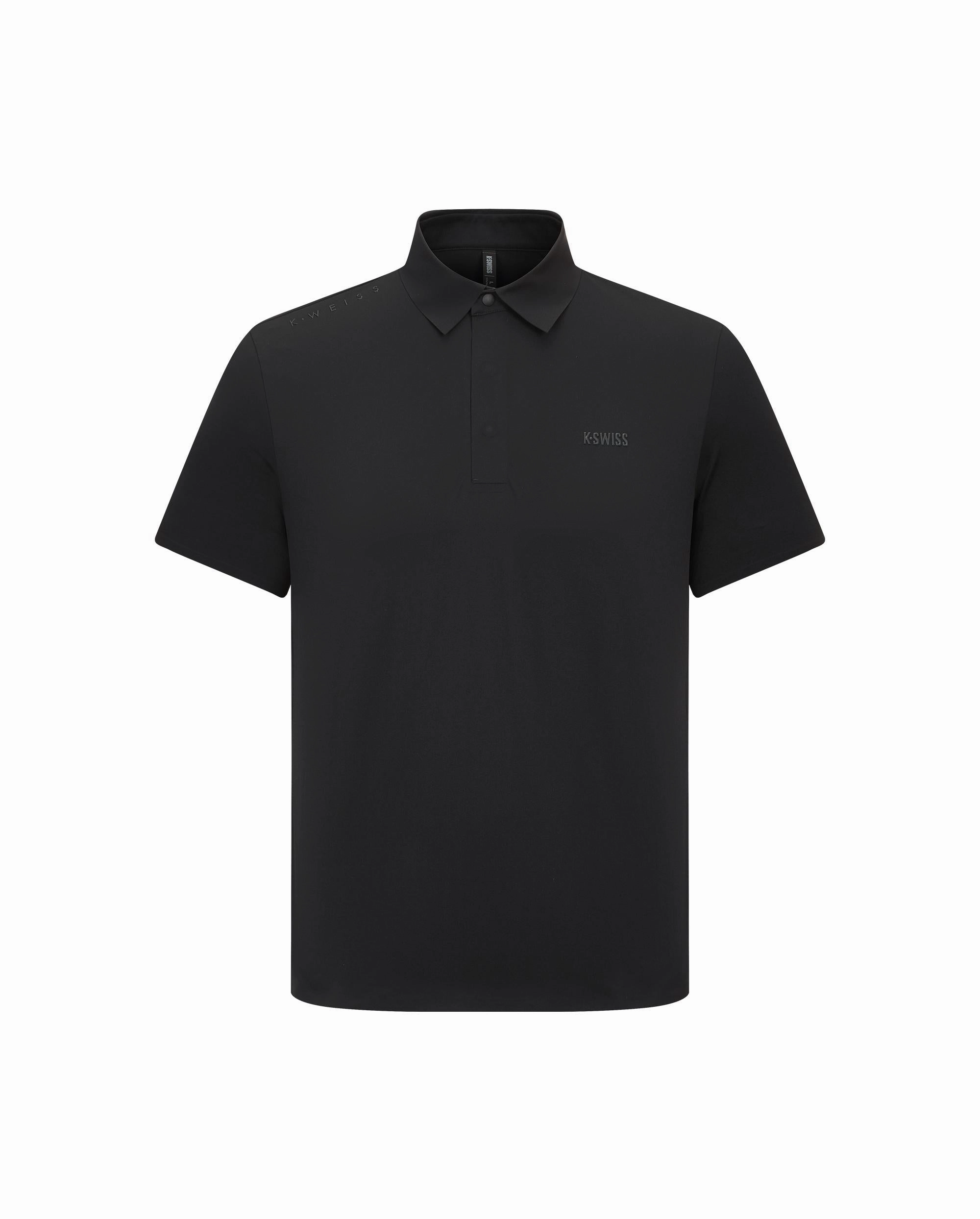 1011634-008 | MEN'S K-SWISS LOGO MIRCO-FLEECE POLO SHIRT | BLACK