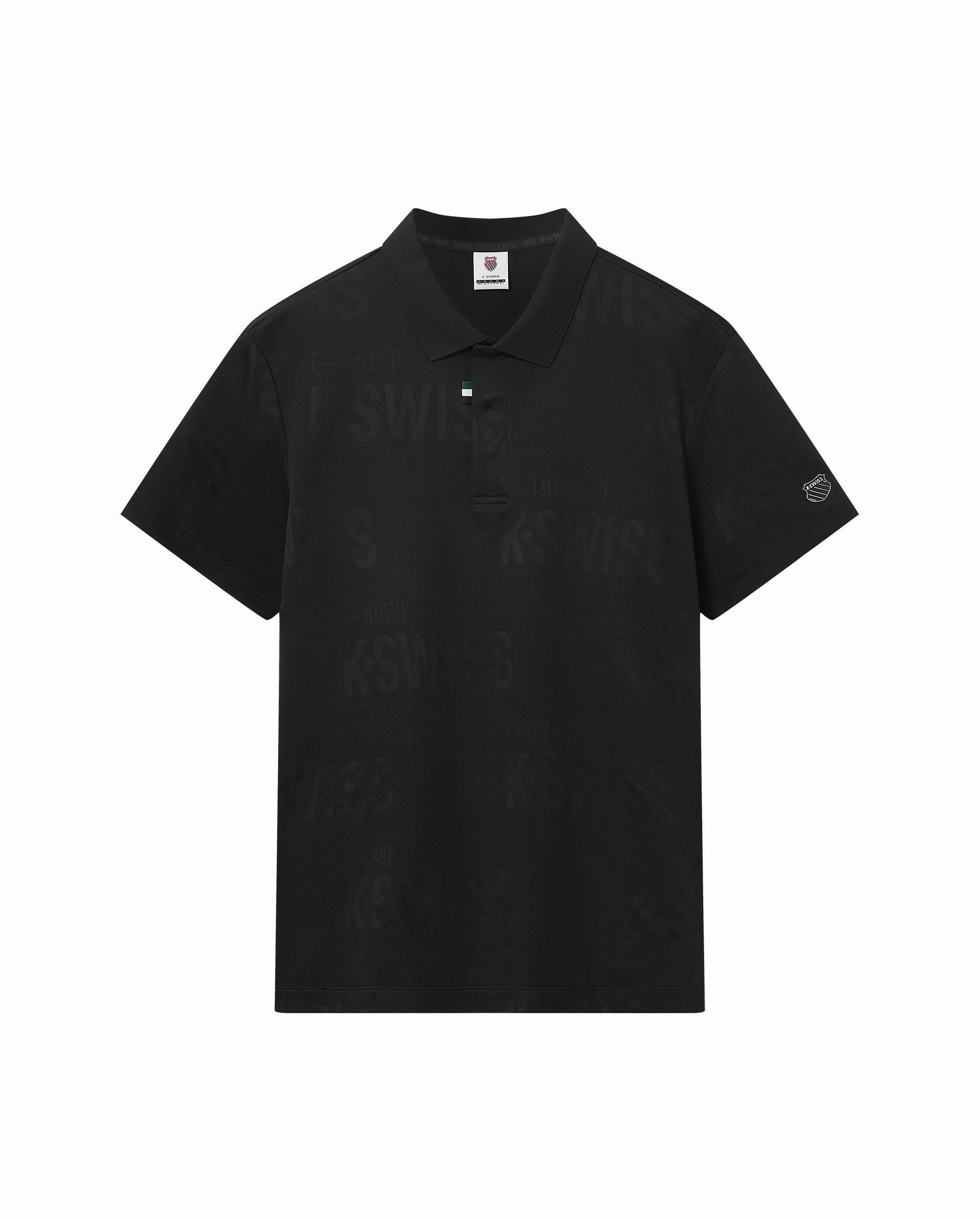 108279-008 | MEN'S ALL-OVER K-SWISS LOGO POLO SHIRT | BLACK