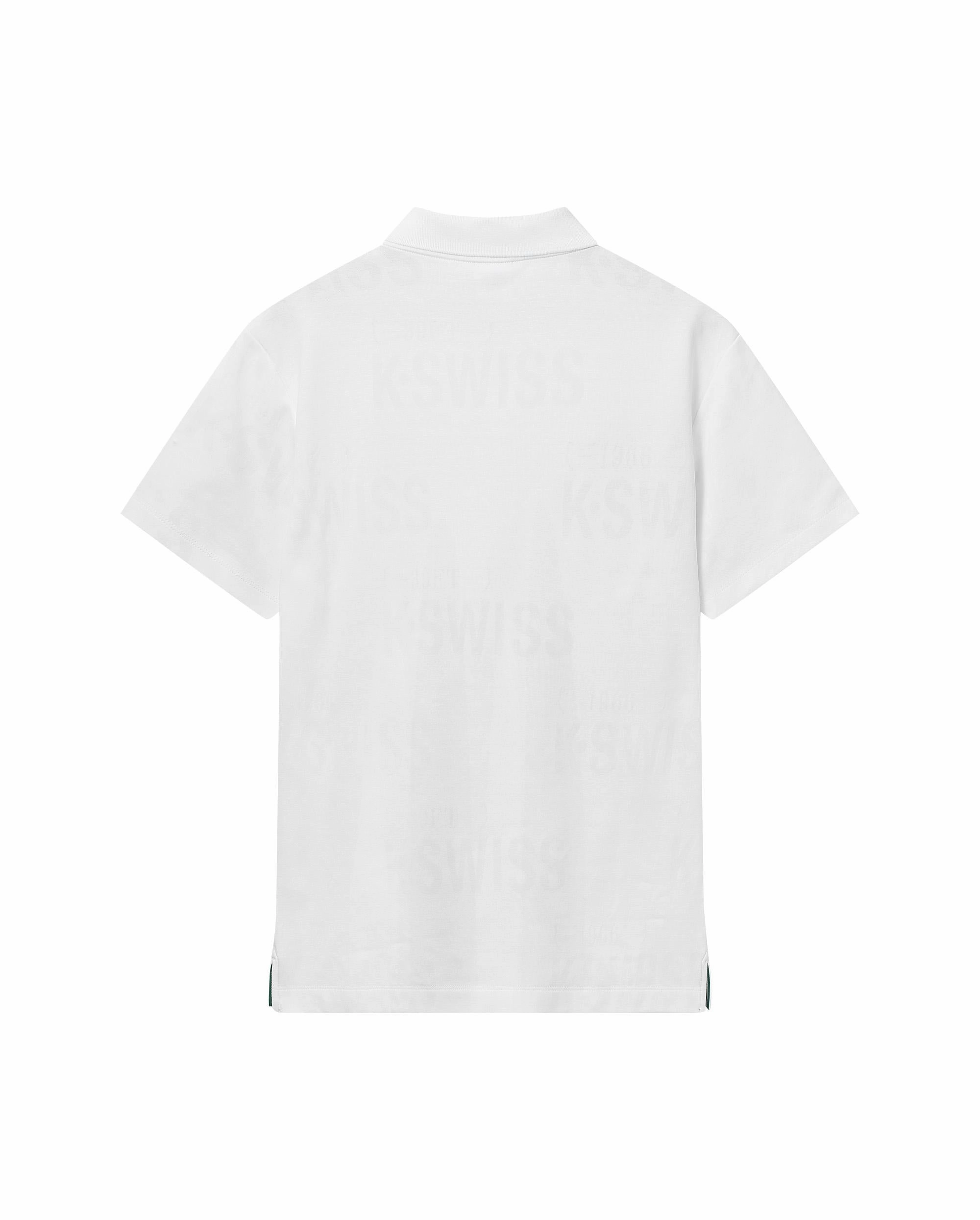 108279-101 | MEN'S ALL-OVER K-SWISS LOGO POLO SHIRT | WHITE/WHITE