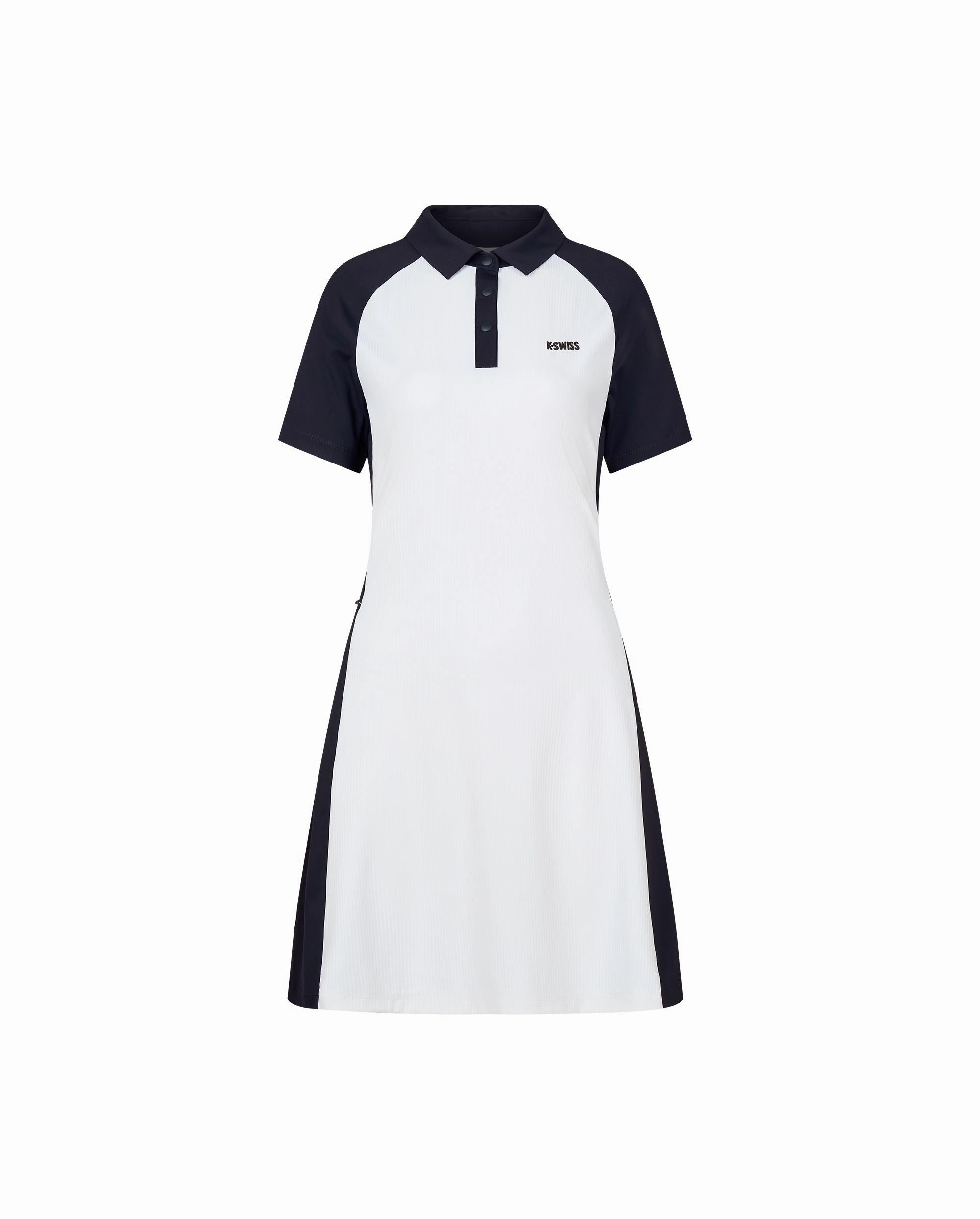 1910687-101 | WOMEN'S K-SWISS LOGO TENNIS POLO DRESS | WHITE/WHITE