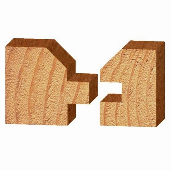 3374 Vee Panel Tongue And Groove (2) Router Bit 1-3/4" D X 1" CL X 2-3/4" OL