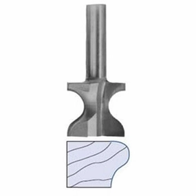 6046 Window Sill Edge/Finger Pull Router Bit 3/8" R X 1-7/16" D X 1-1/8" CL X 3-3/8" OL