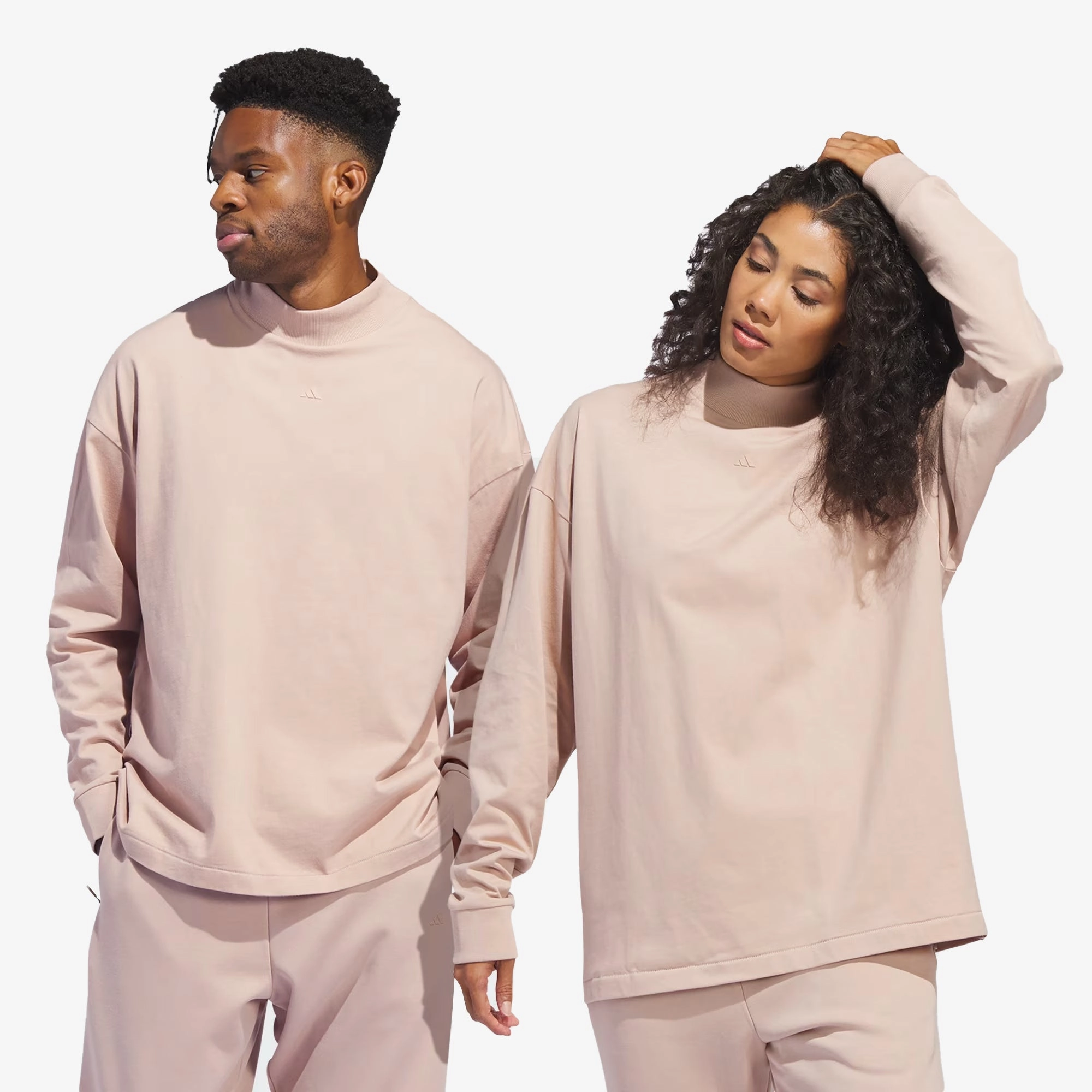 Adidas | BASKETBALL LONG SLEEVE TEE  { ASH PEARL