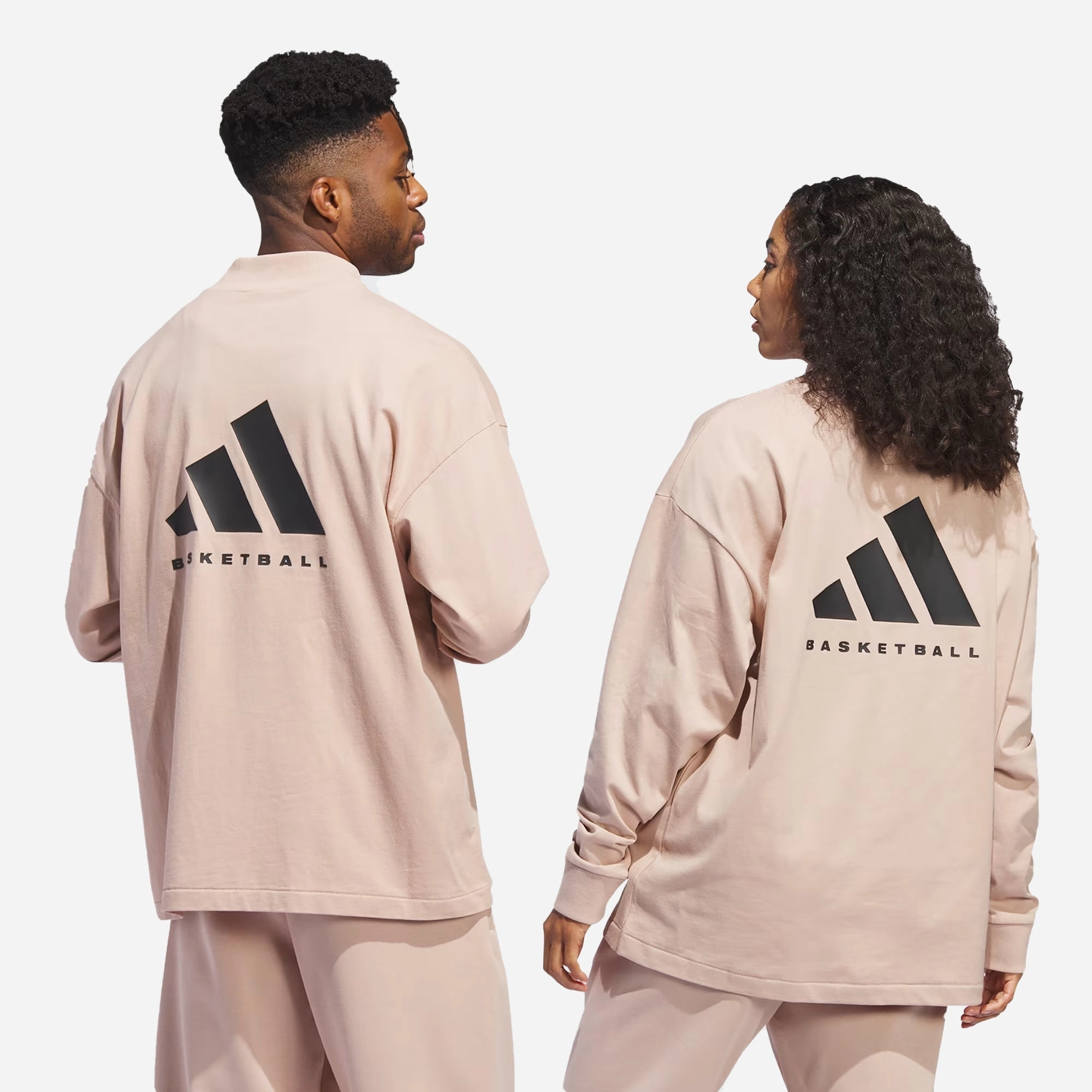 Adidas | BASKETBALL LONG SLEEVE TEE  { ASH PEARL