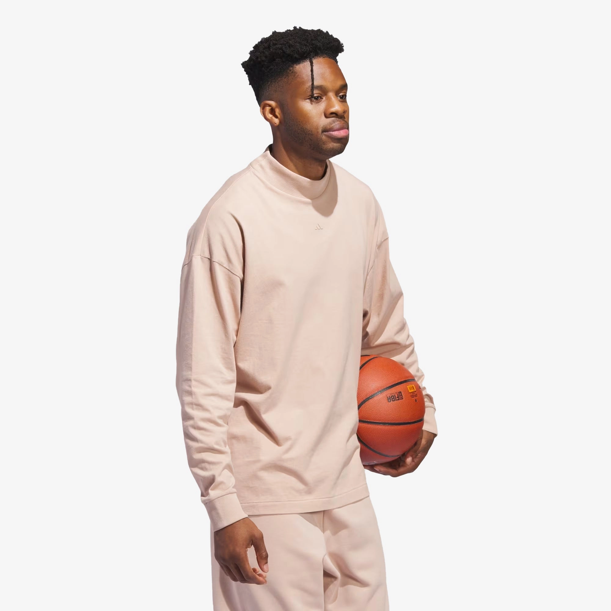 Adidas | BASKETBALL LONG SLEEVE TEE  { ASH PEARL