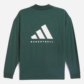 Adidas | BASKETBALL LONG SLEEVE TEE  { MINERAL GREEN