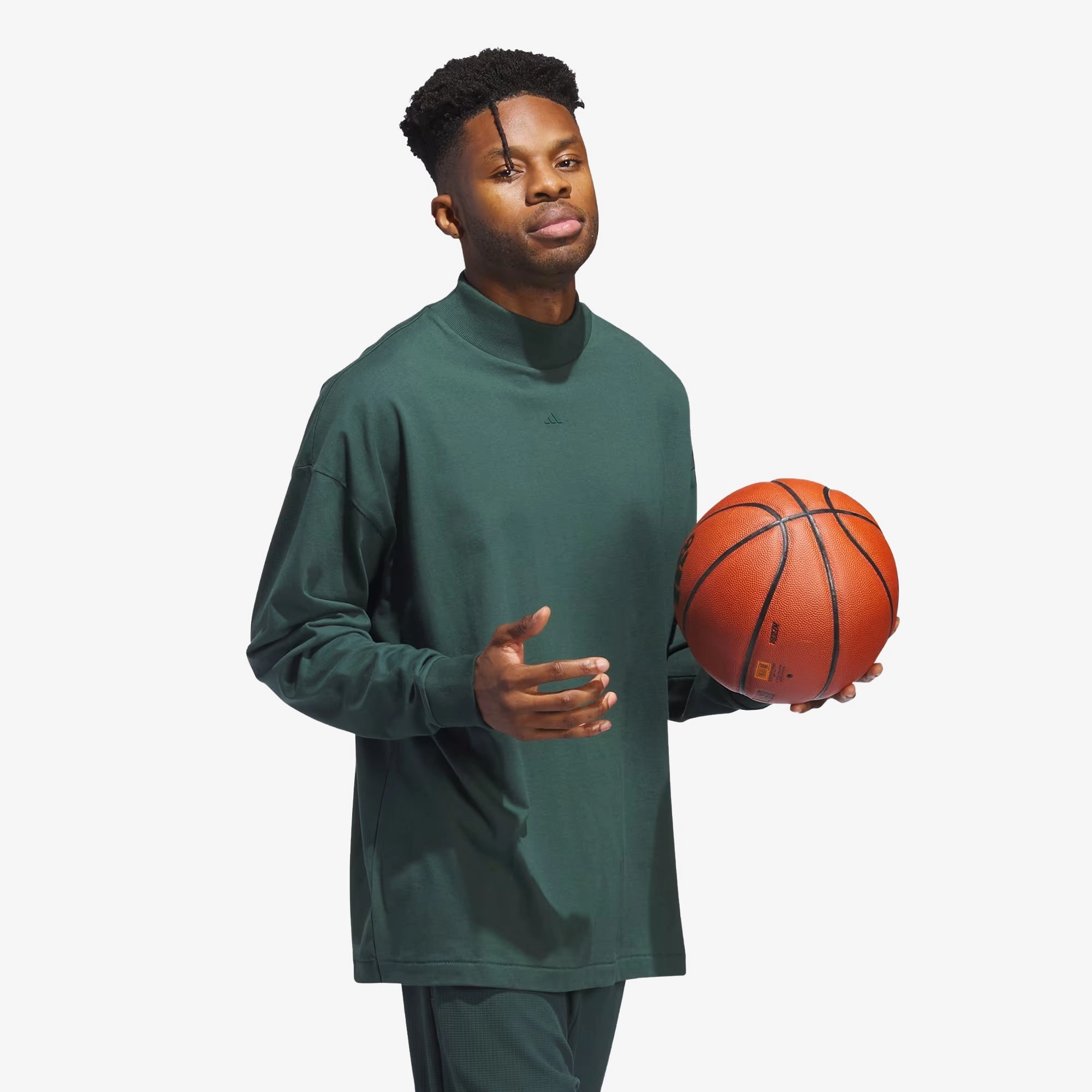 Adidas | BASKETBALL LONG SLEEVE TEE  { MINERAL GREEN