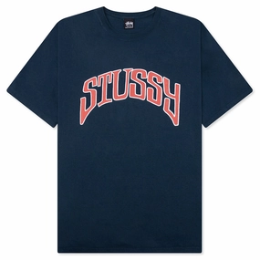 Arched Pigmented Dyed Tee - Navy