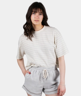 Avalon Striped Tee - White