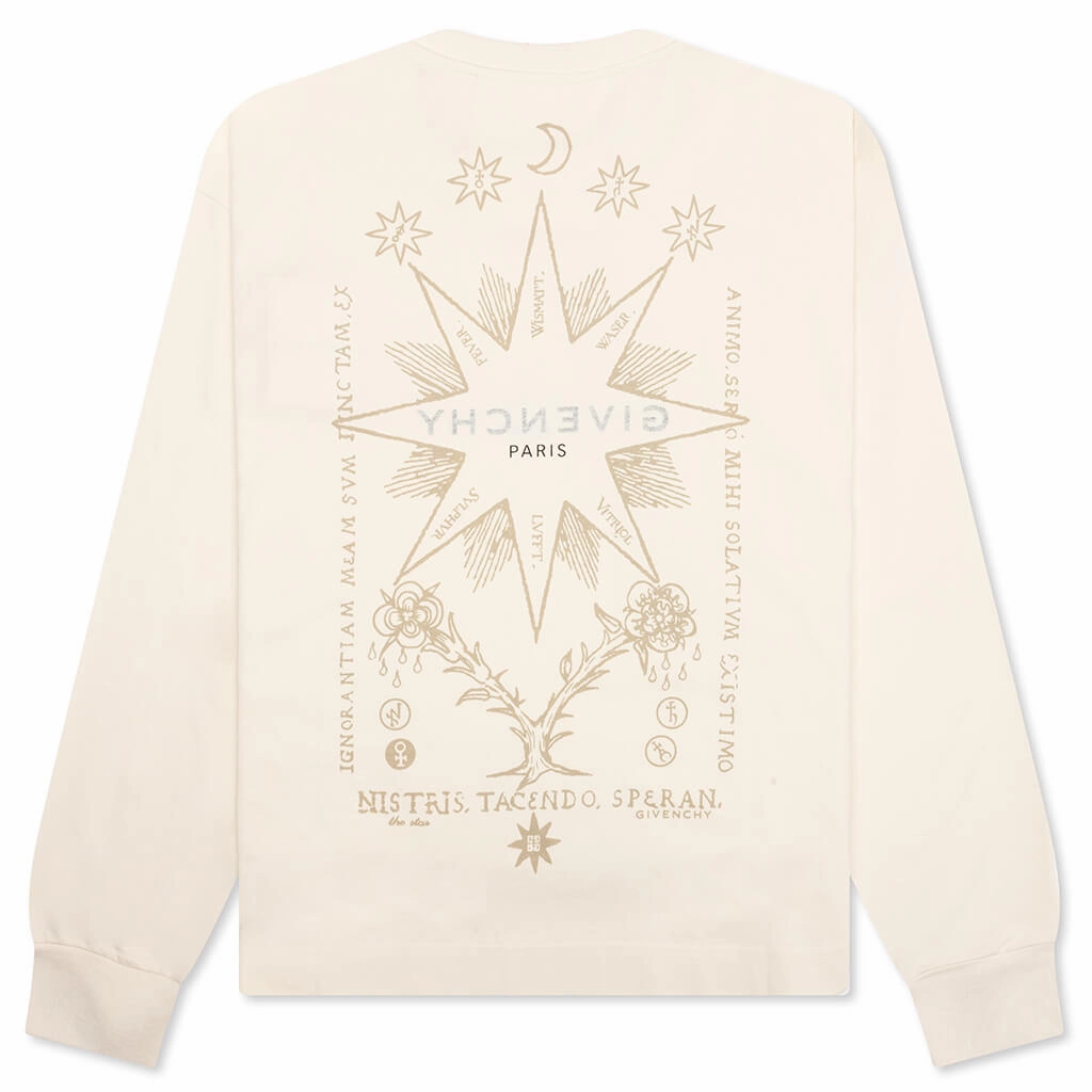 Boxy Fit Tarot Long Sleeve T-Shirt - Ivory
