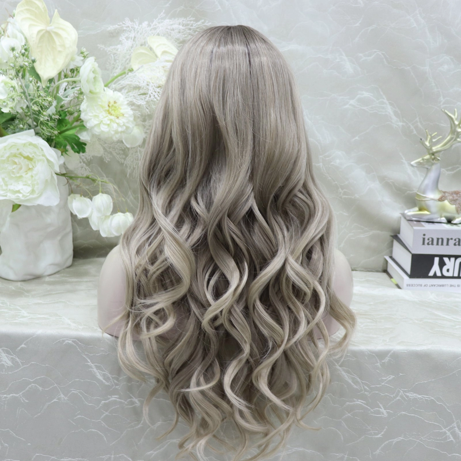 Brenda Collection-Shastina New big Lace Free parting ashy Blonde with Soft rooting 13*4