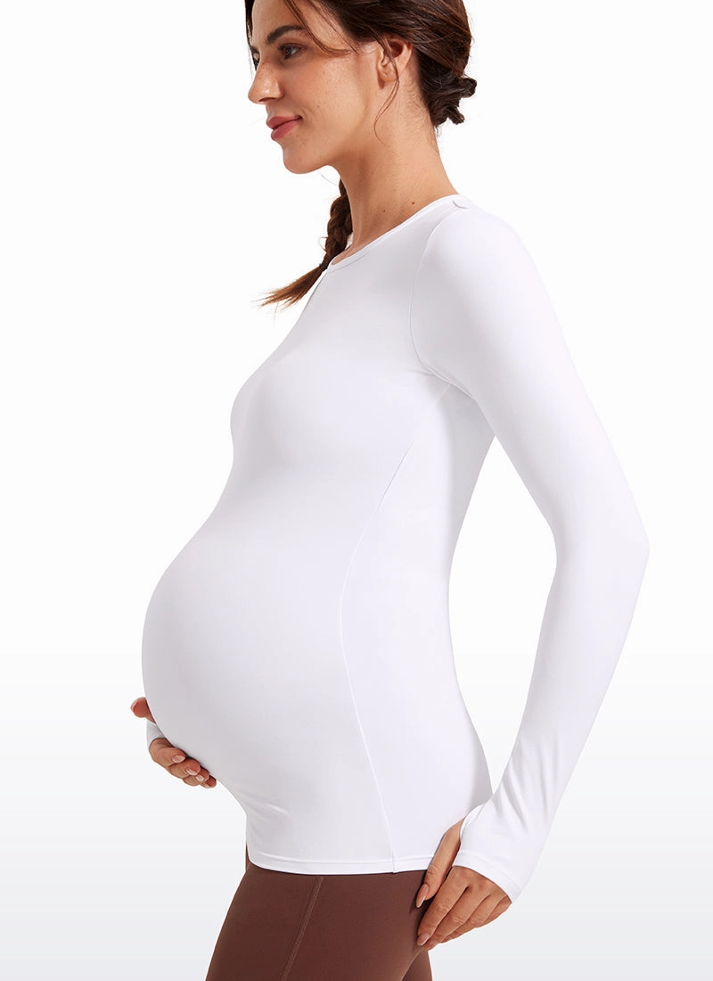 Butterluxe Long Sleeve Maternity Crewneck T-Shirts