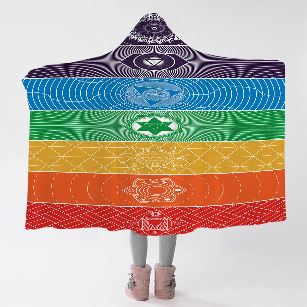 Chakra Yoga Cozy Hooded Blanket