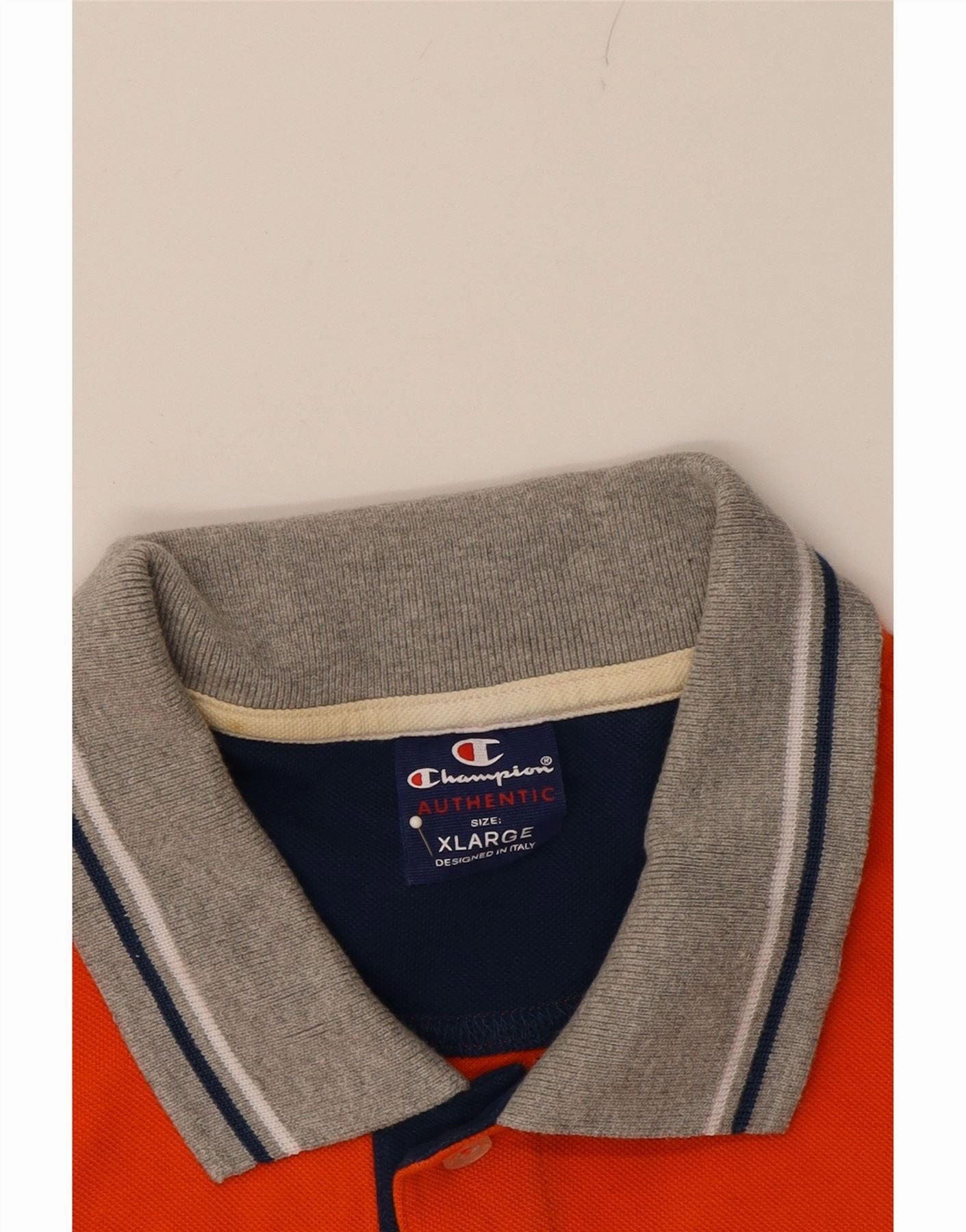 CHAMPION Mens Polo Shirt XL Orange Cotton Classic
