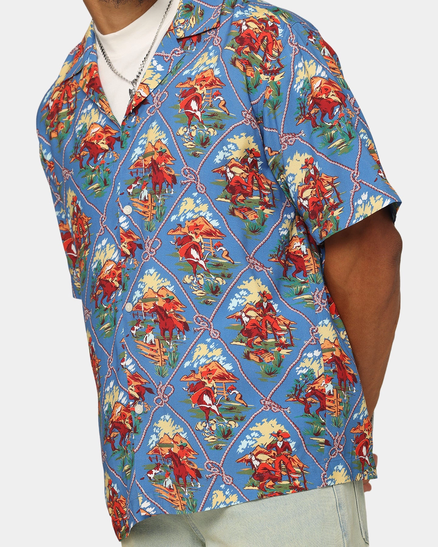 Champion Route 40 Drifter Button Up Shirt Teal