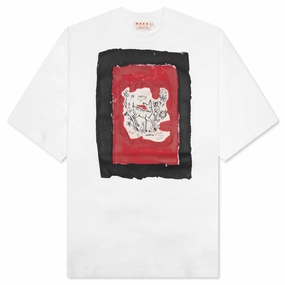 Cotton T-Shirt with Dante Patch - Lily White