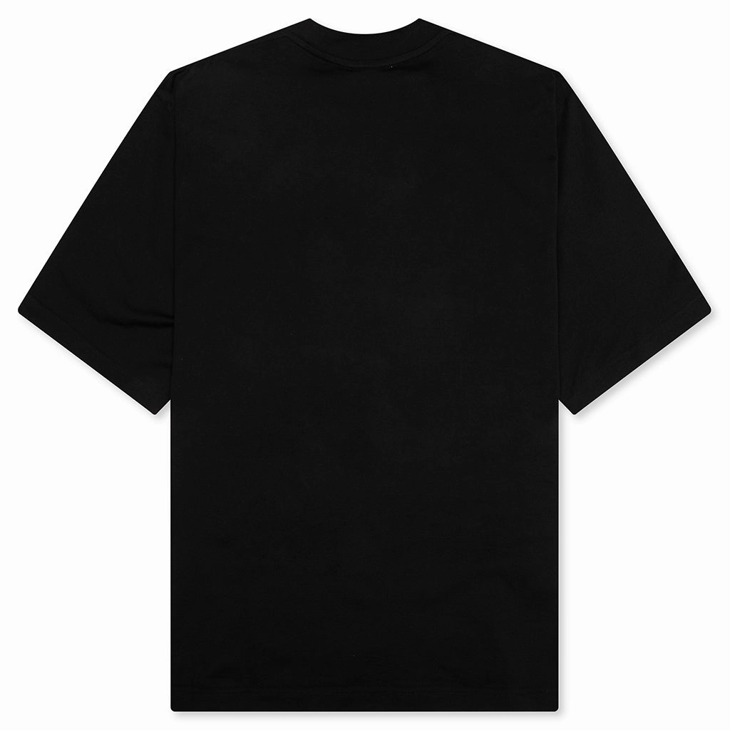 Cotton T-Shirt with Mended Patch - Black