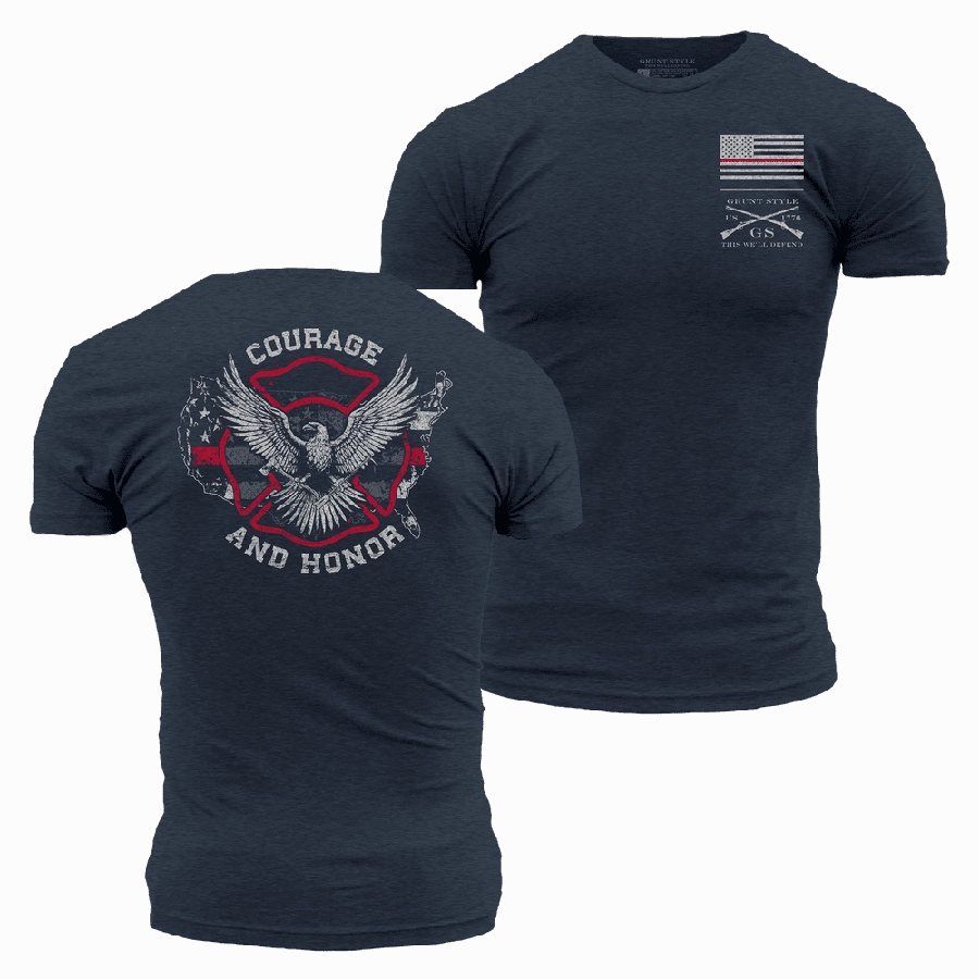 Courage and Honor T-Shirt - Midnight Navy