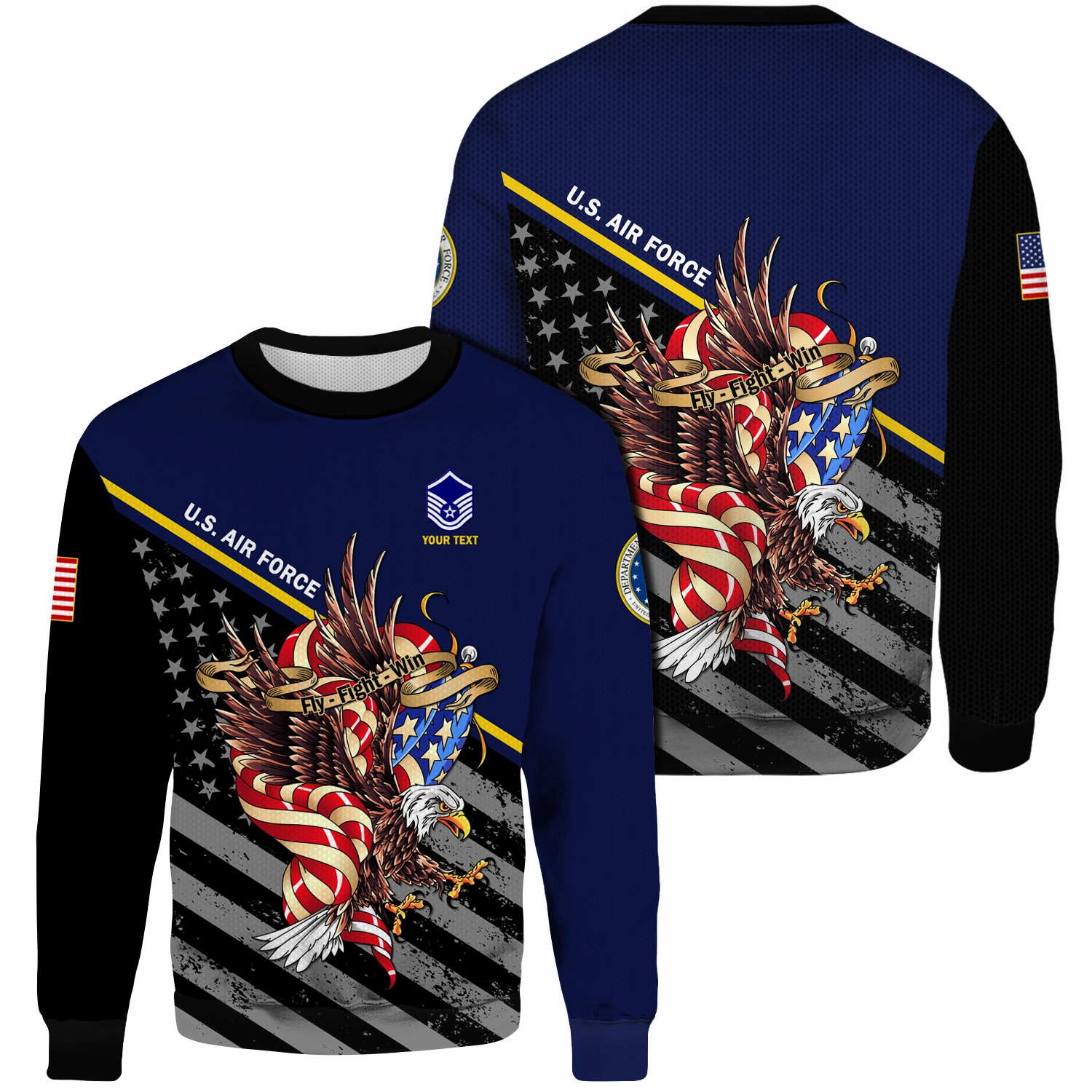 Custom 3D All Over Prints Ugly Sweater, Personalized Name And Ranks, Military Motto