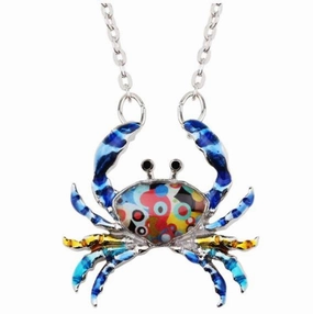 Cutie Crab  - Enamel Pendant Necklace