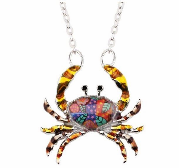 Cutie Crab  - Enamel Pendant Necklace