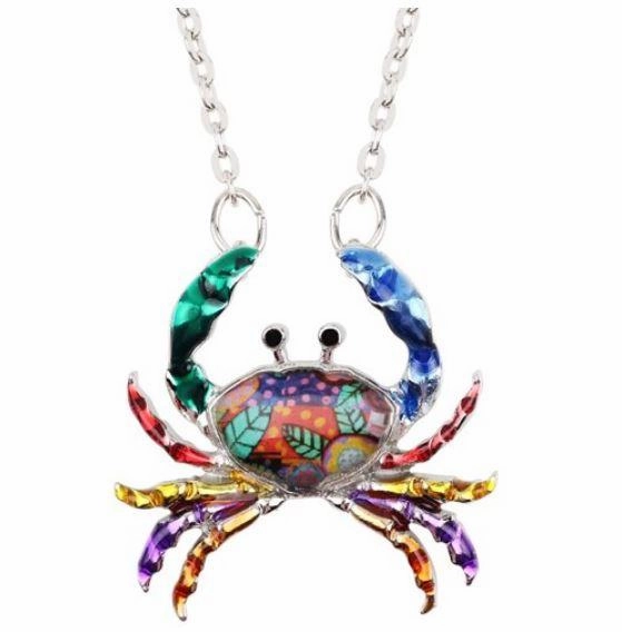 Cutie Crab  - Enamel Pendant Necklace