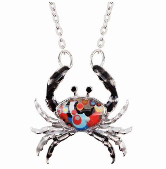 Cutie Crab  - Enamel Pendant Necklace