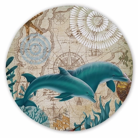 Dolphin Love Round Sand-Free Towel