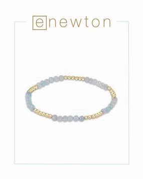 E Newton Blissful Pattern 2.5mm Bead Bracelet - Aquamarine