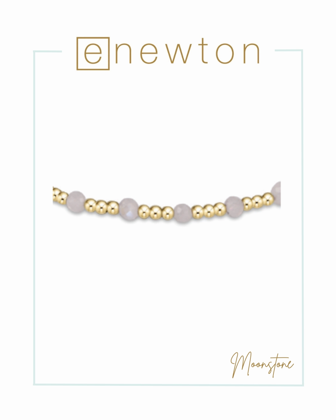 E Newton Gemstone Gold Sincerity Pattern 3mm Bead Bracelet