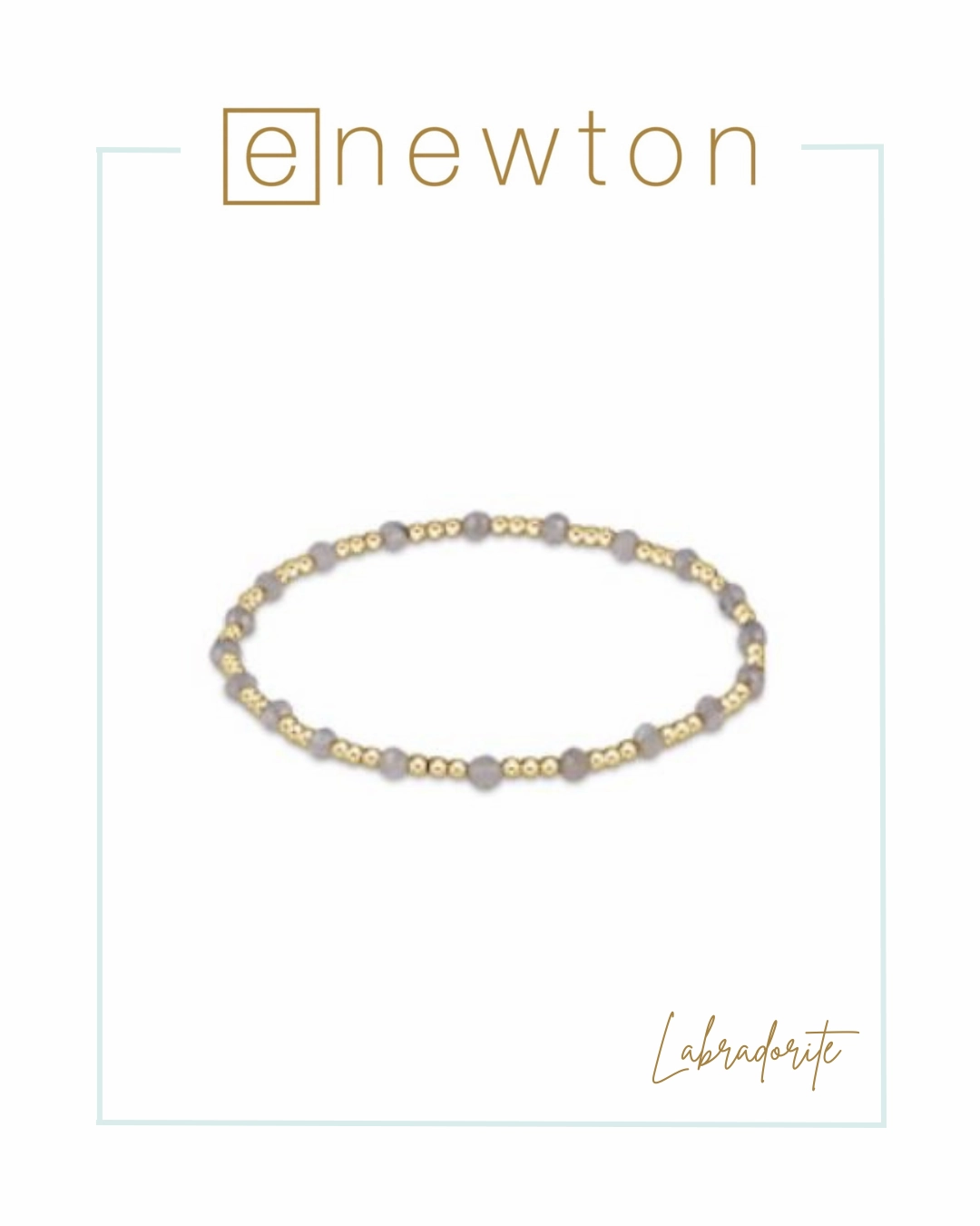E Newton Gemstone Gold Sincerity Pattern 3mm Bracelet