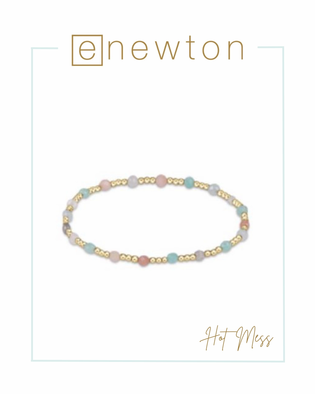 E Newton Gemstone Gold Sincerity Pattern 3mm Bracelet