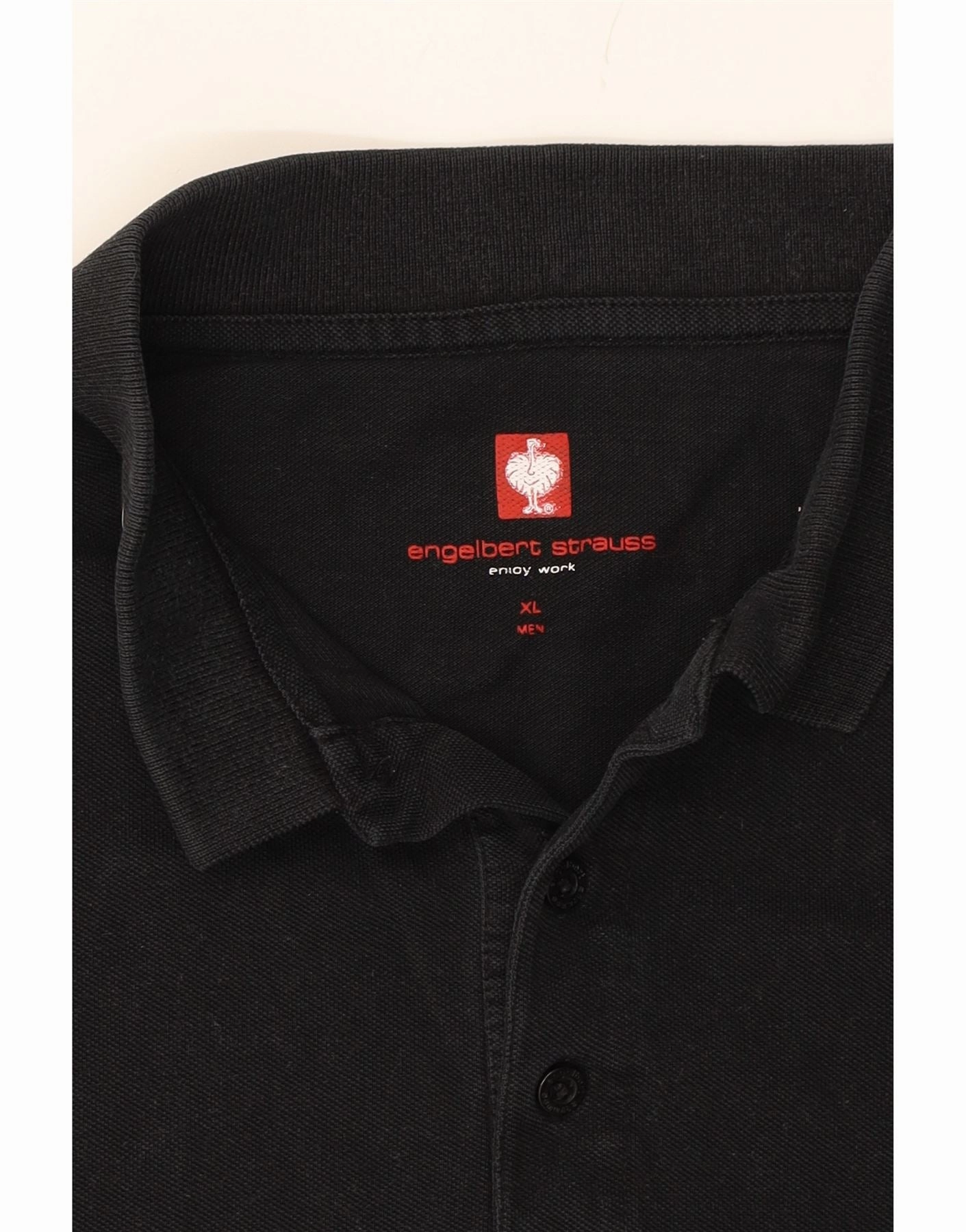 ENGELBERT STRAUSS Mens Regular Fit Polo Shirt XL Black Cotton