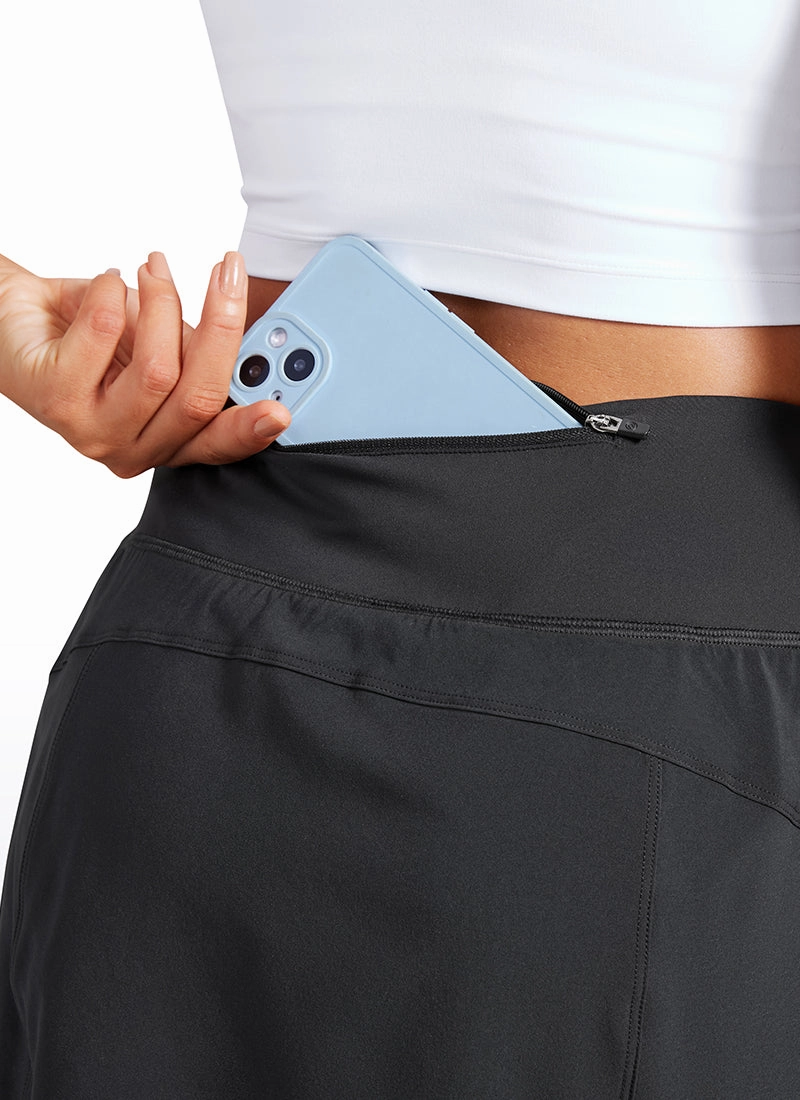 Feathery-Fit Soft High Waist Golf Skirt with Zipper Pocket 14''