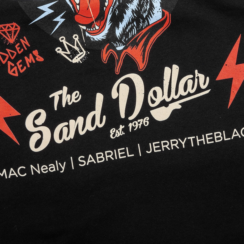 Feature x Sand Dollar Black Cat Tee - Black