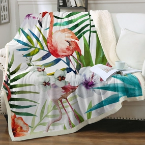 Flamingo Tropics Soft Sherpa Blanket