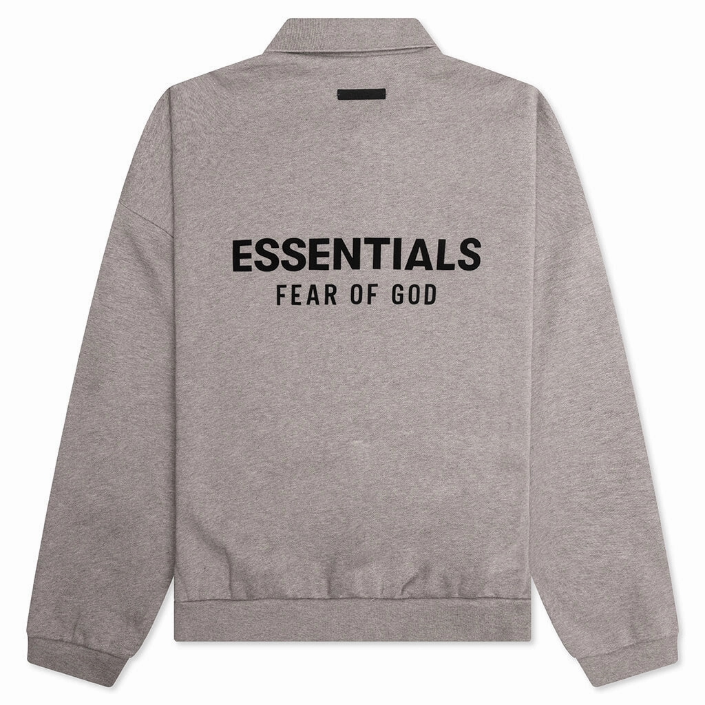 Fleece Polo - Heather Gray