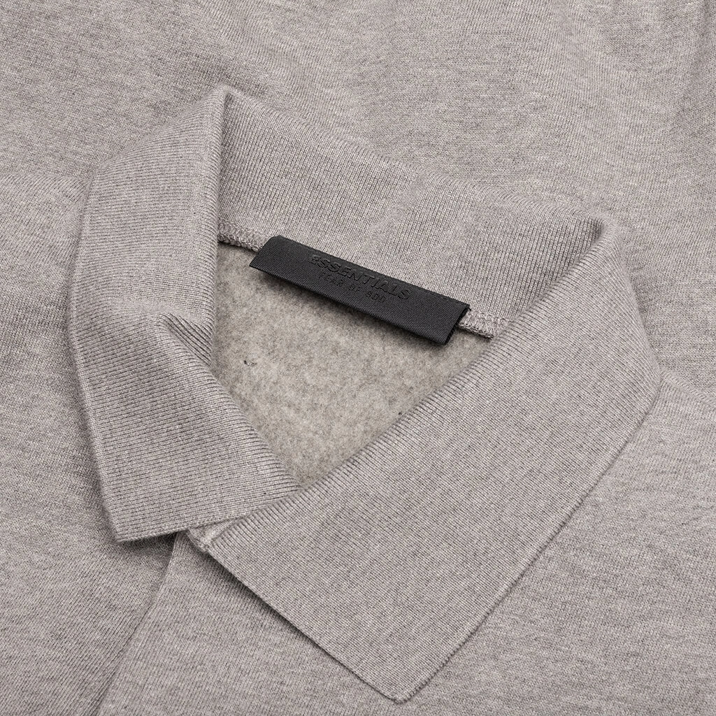 Fleece Polo - Heather Gray