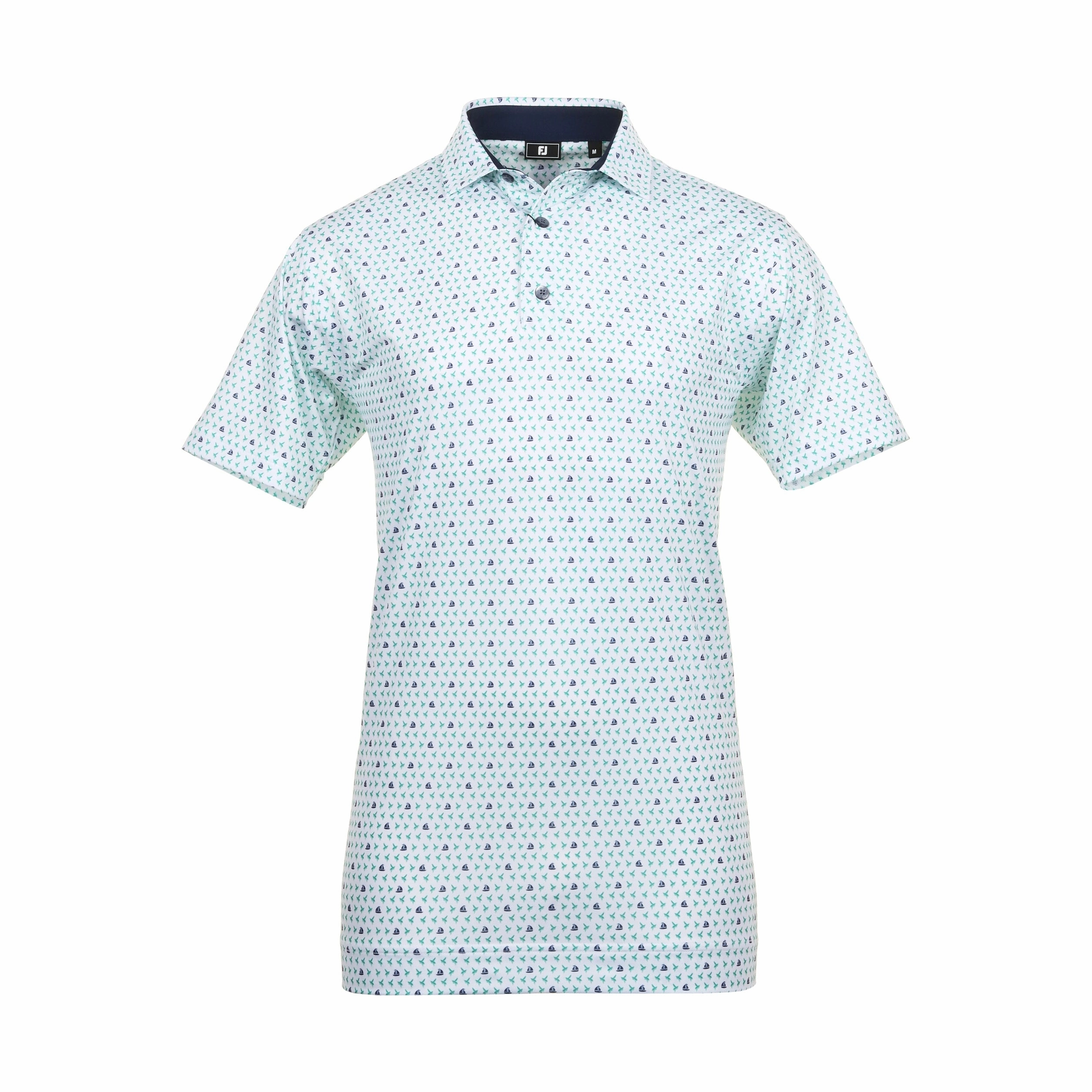 FootJoy Flying Wasp Print Lisle Golf Shirt