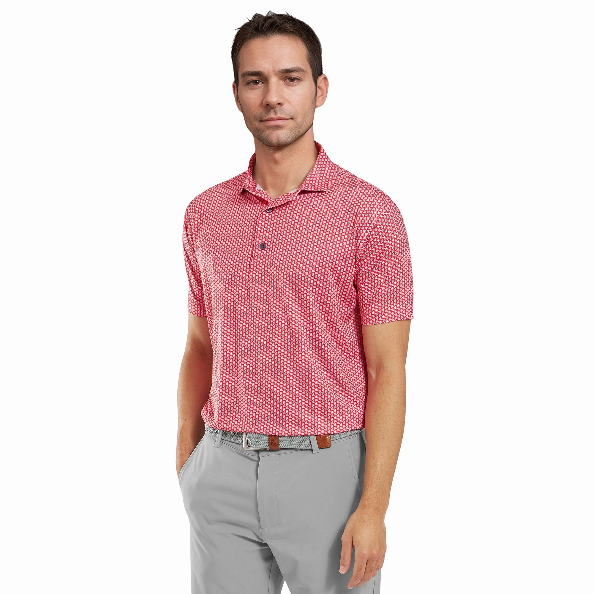 FootJoy Houndstooth Geo Lisle Golf Shirt