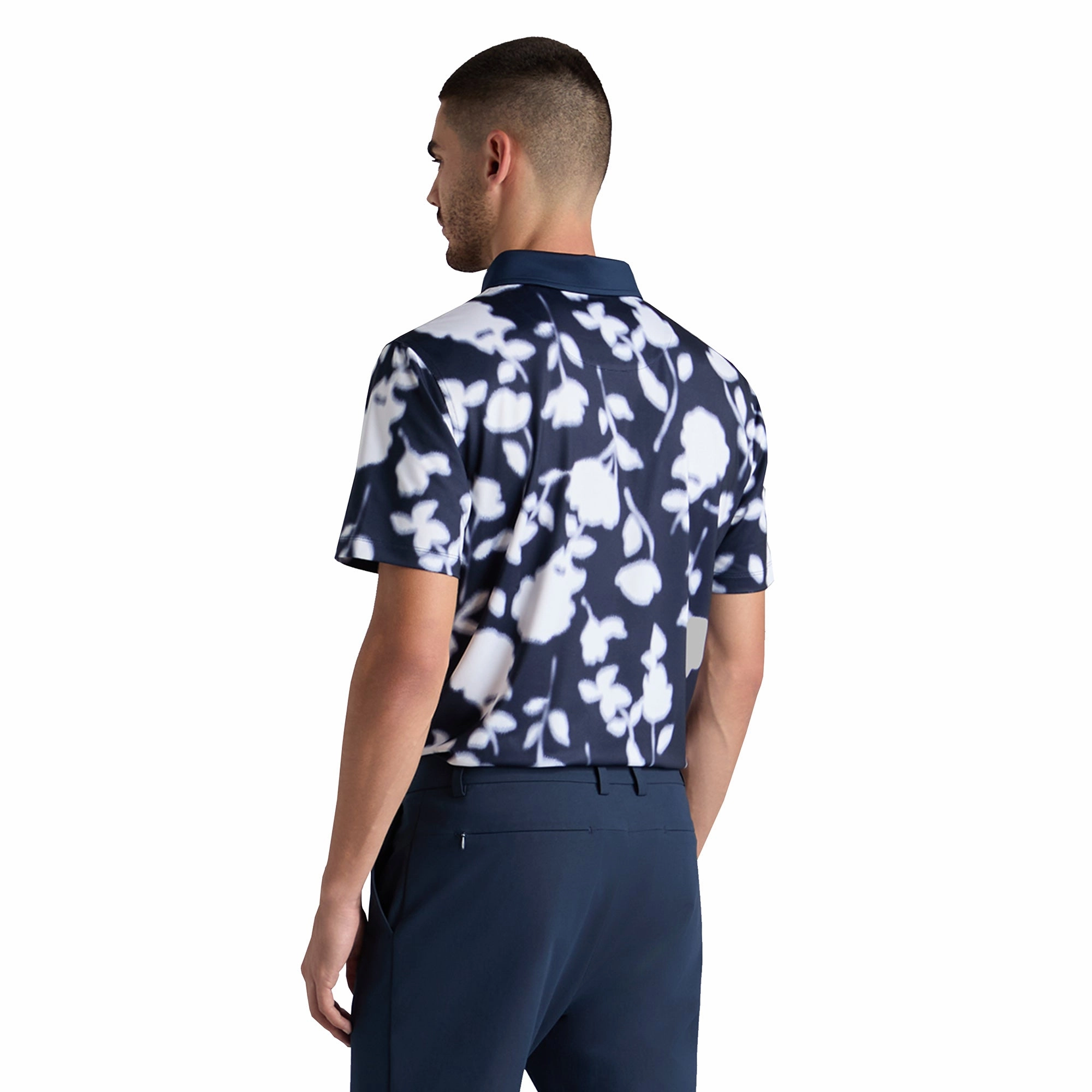 G/FORE Blur Floral Tech Jersey Polo Shirt