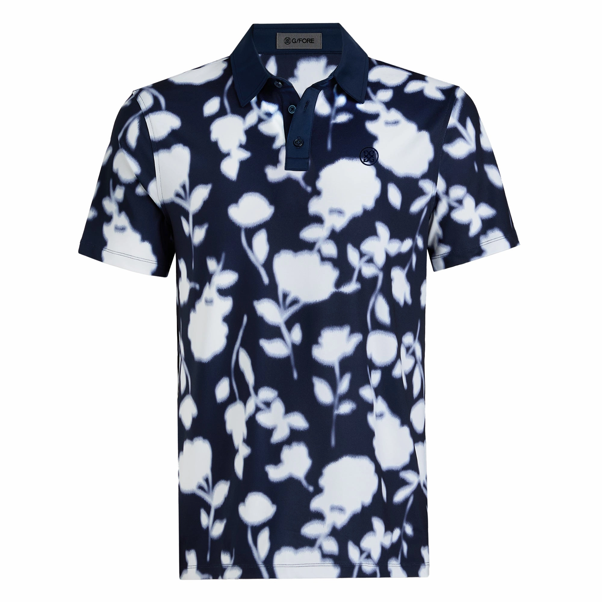 G/FORE Blur Floral Tech Jersey Polo Shirt