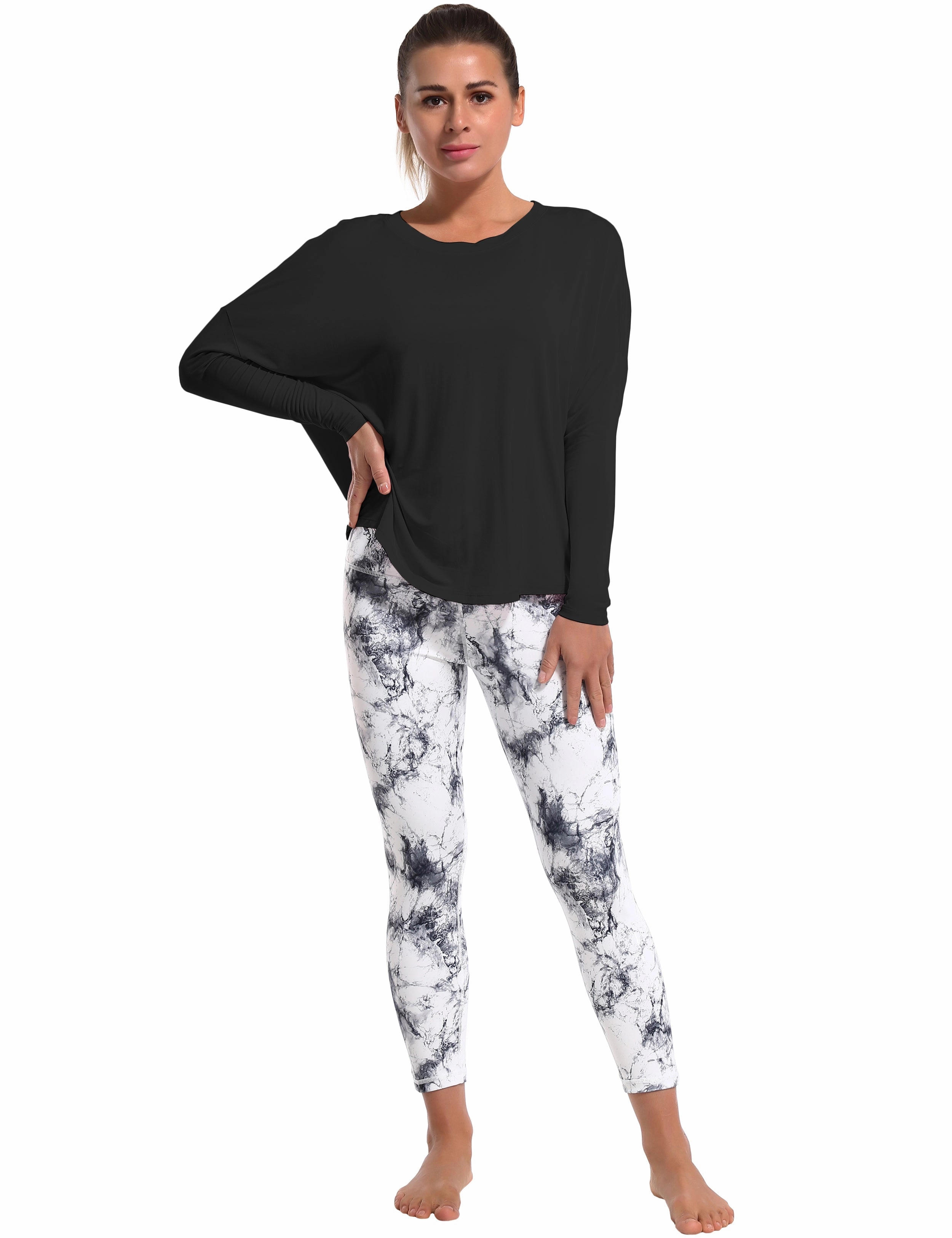 Golf Batwing Tunic Tops black_Golf
