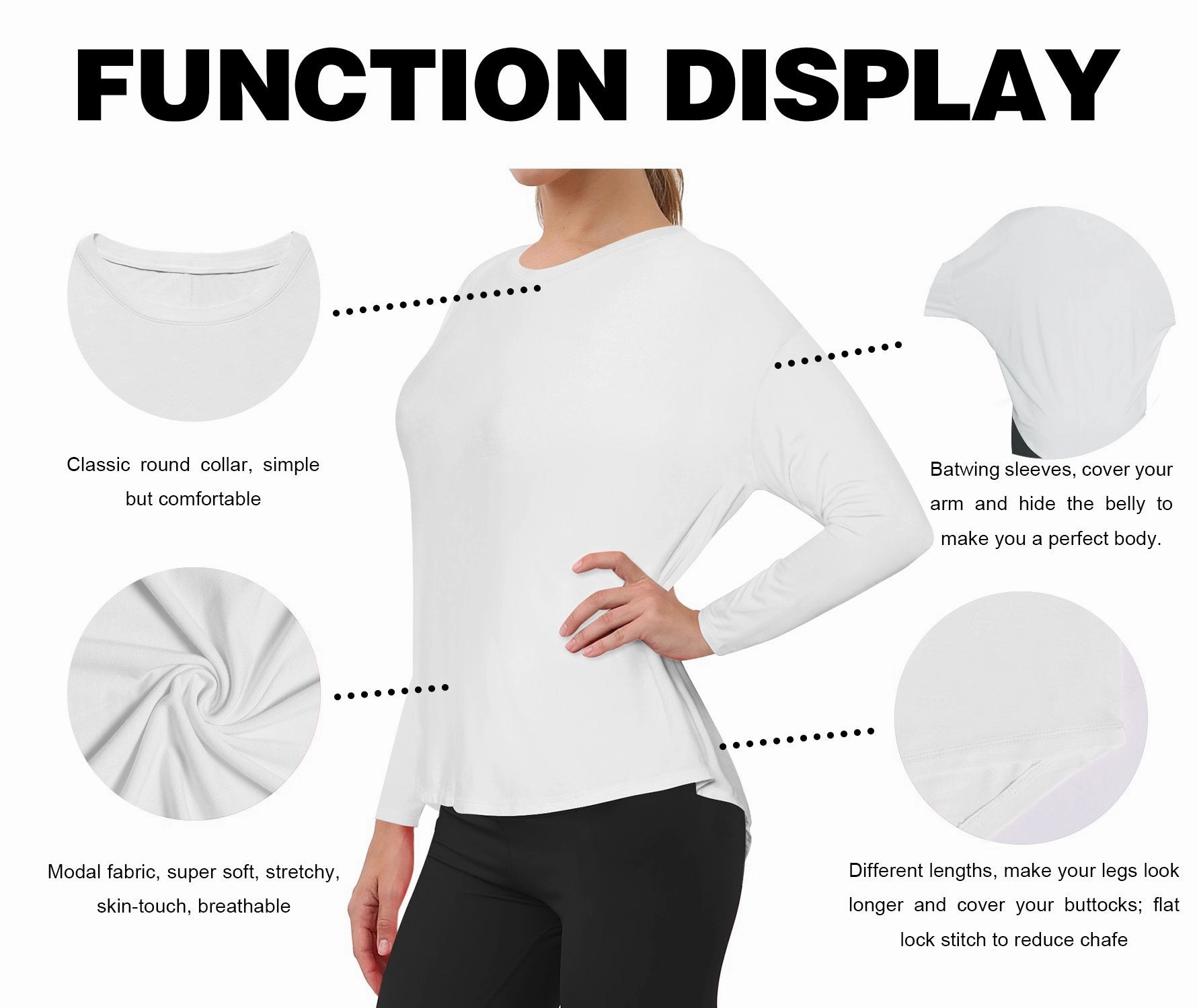 Golf Batwing Tunic Tops white ins_Golf