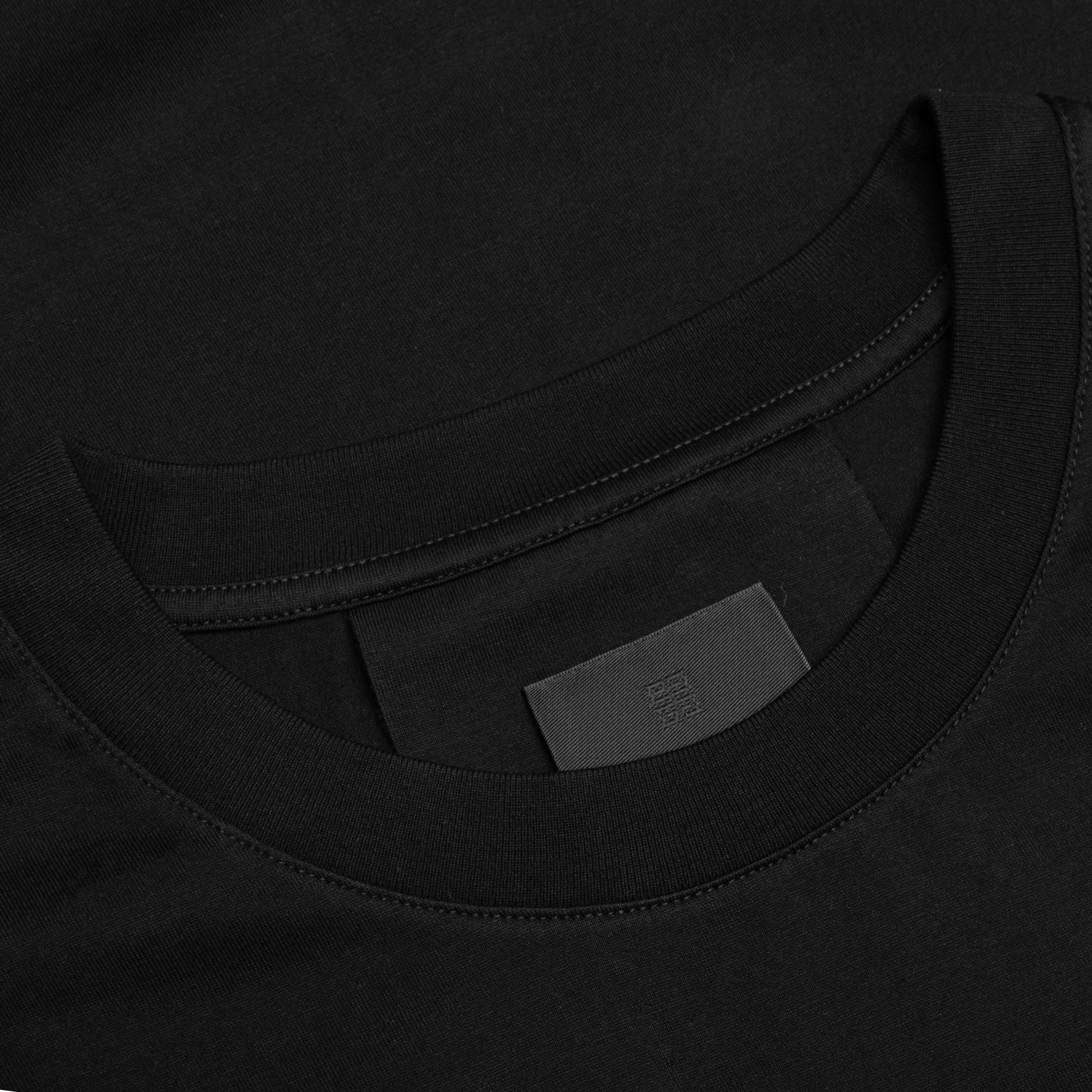 Gros Grain in Cotton T-Shirt - Black