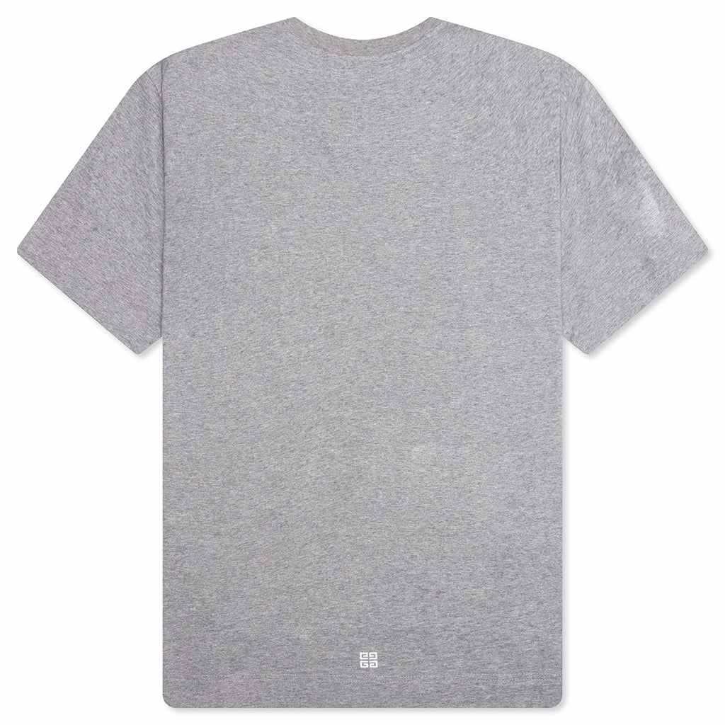 GVCY Floral Printed Crewneck T-Shirt - Light Grey Melange