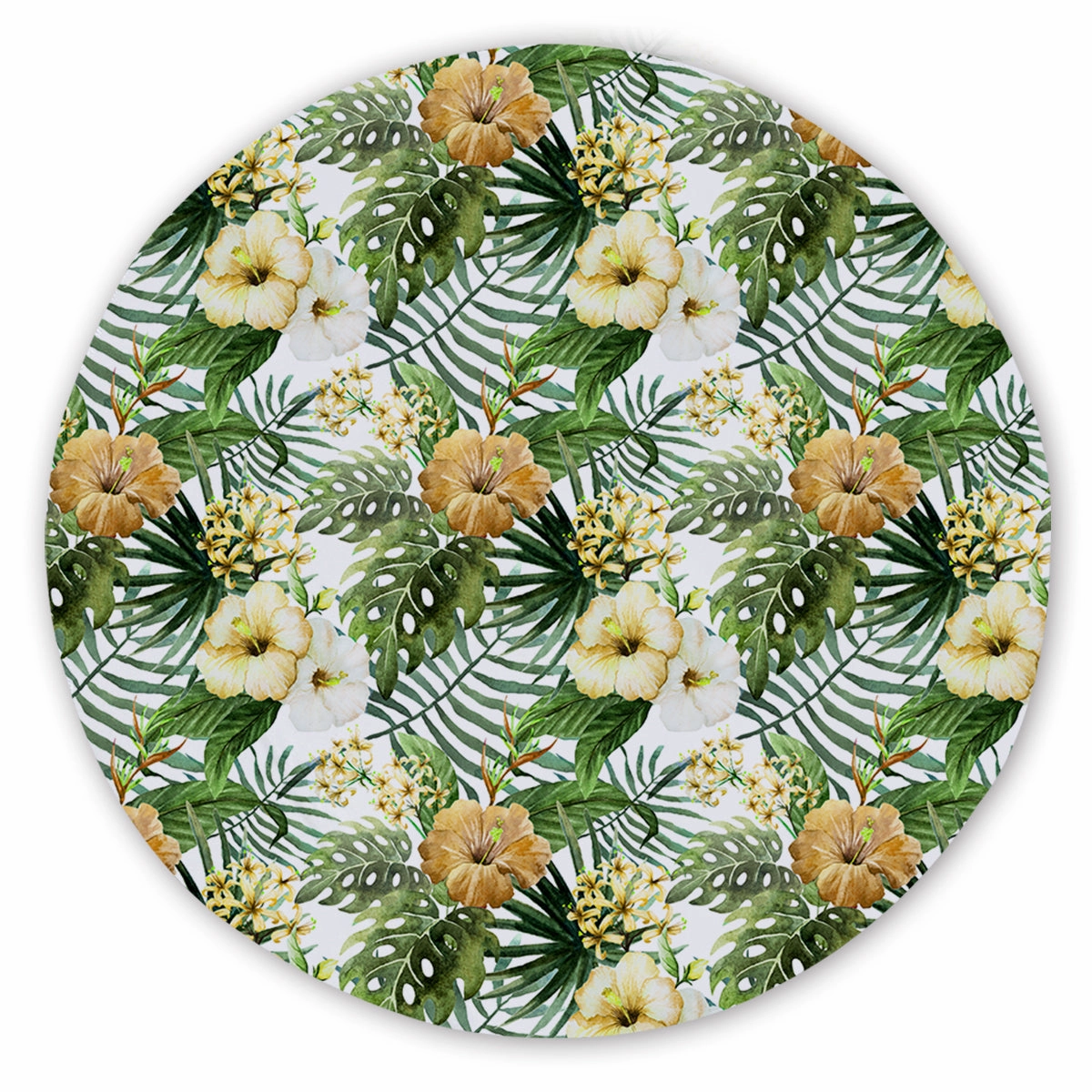 Hibiscus Tropics Round Sand-Free Towel