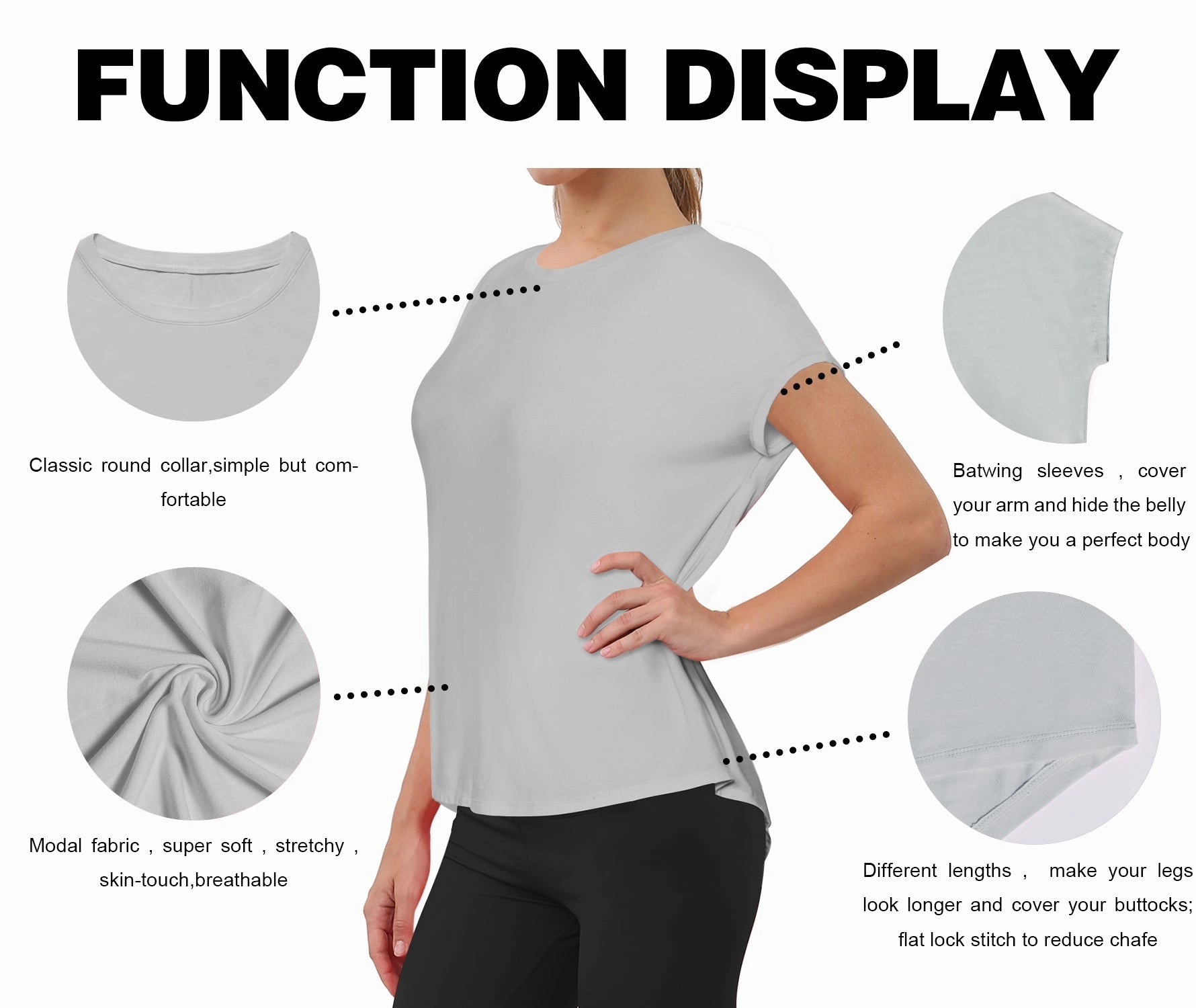 Hip Length Short Sleeve Shirt lightgray_Golf